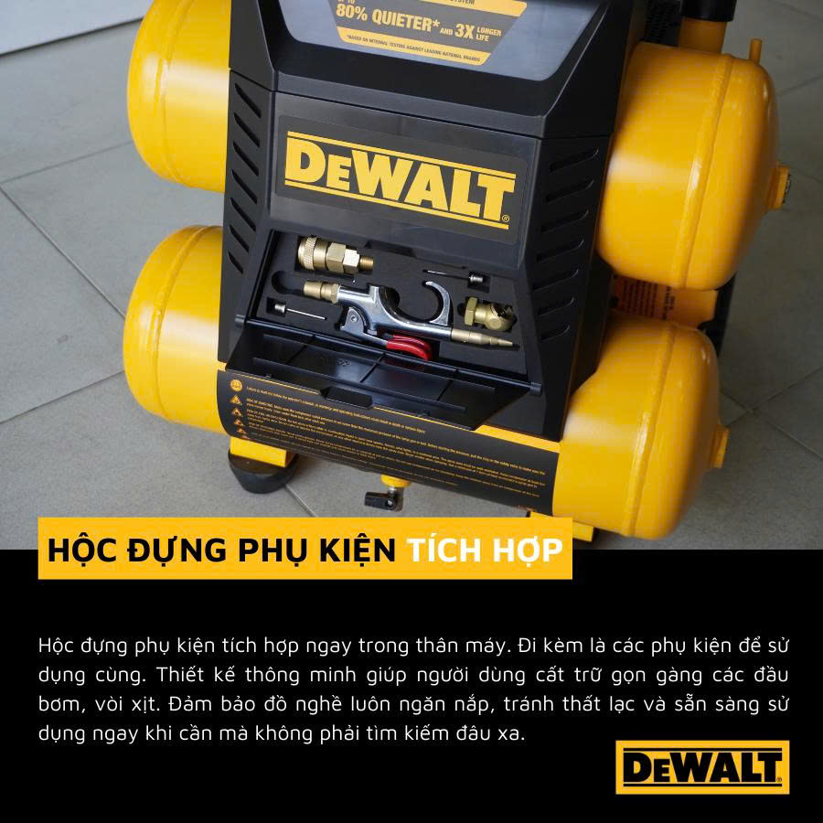 Máy nén khí không dầu 17L DeWALT DXCM3321782 - Hàng chính hãng