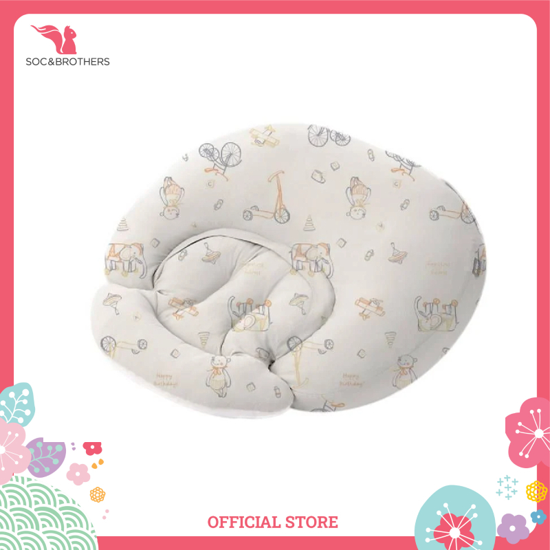 Gối cho bé bú đa năng chống trào ngược 2in1 Aibedo họa tiết Teddy Bear
