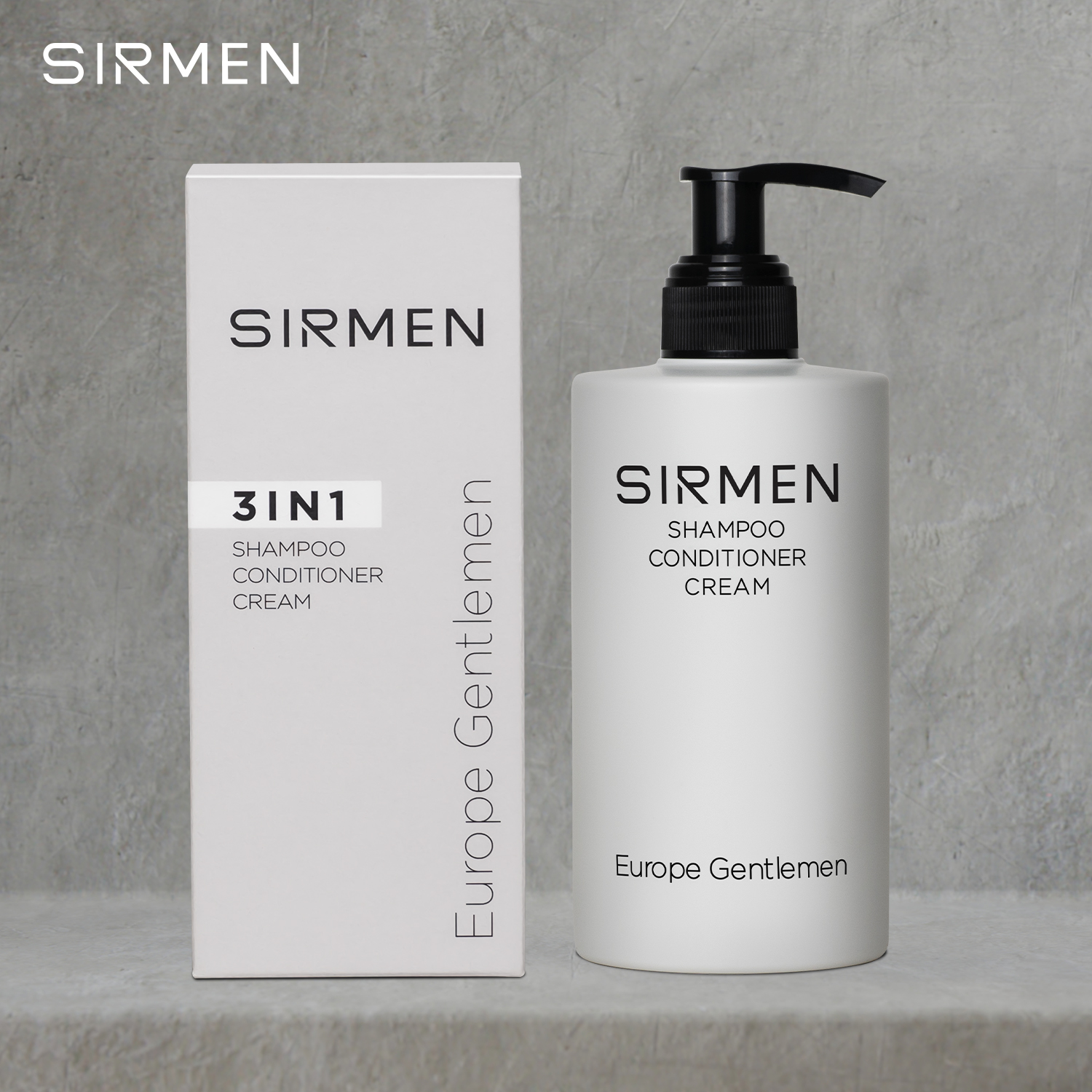 Sữa tắm 350g và Dầu gội 320g nguyên liệu châu Âu SIRMEN Europe Gentlemen cao cấp 100g chiết xuất tự nhiên