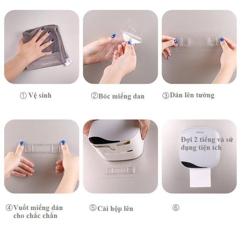 Hộp Đựng Giấy Vệ Sinh 2 Ngăn, Hộp Để Đồ Nhà Tắm Chống Nước Thông Minh Tiện Lợi