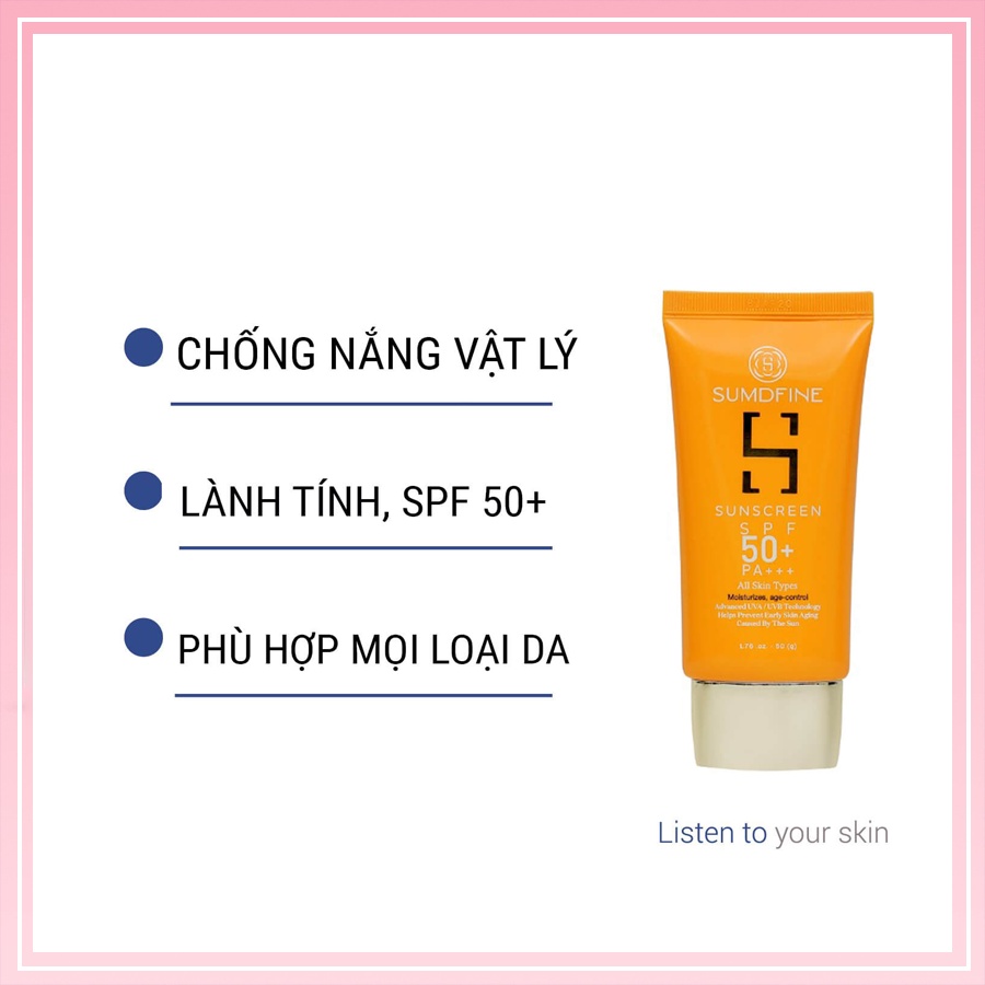 Kem chống nắng Sumdfine Sunscreen SPF 50+ PA+++ 50g