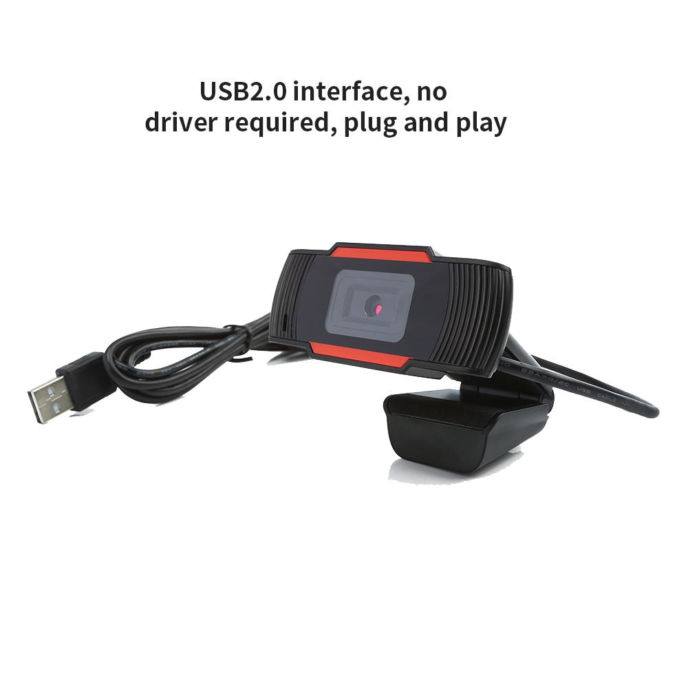 HXSJ A870 USB Webcam 480P Fixed Focus Computer Camera Built-in Sound Absorbing Microphone for Desktop Computer Laptop