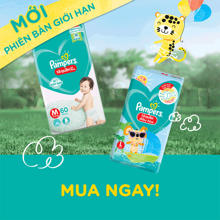 Combo 3 tã Quần Pampers Điều Hoà Gói Lớn