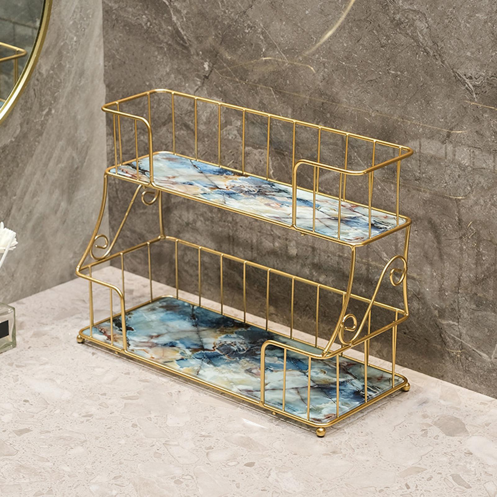 Bathroom Organizer Rack Shower Caddy Shelf Makeup Storage Rack Coutertop White