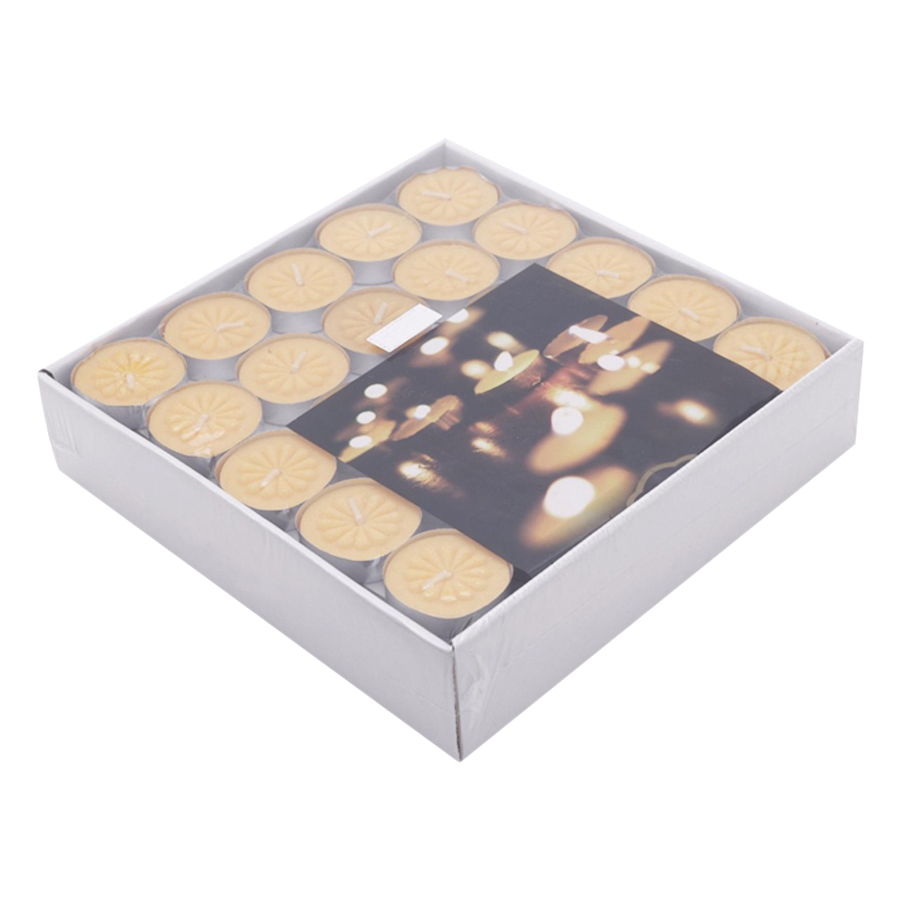 Hộp 100 Nến Tealight Bông Mai Nycandle FtraMart Candle (Vàng)