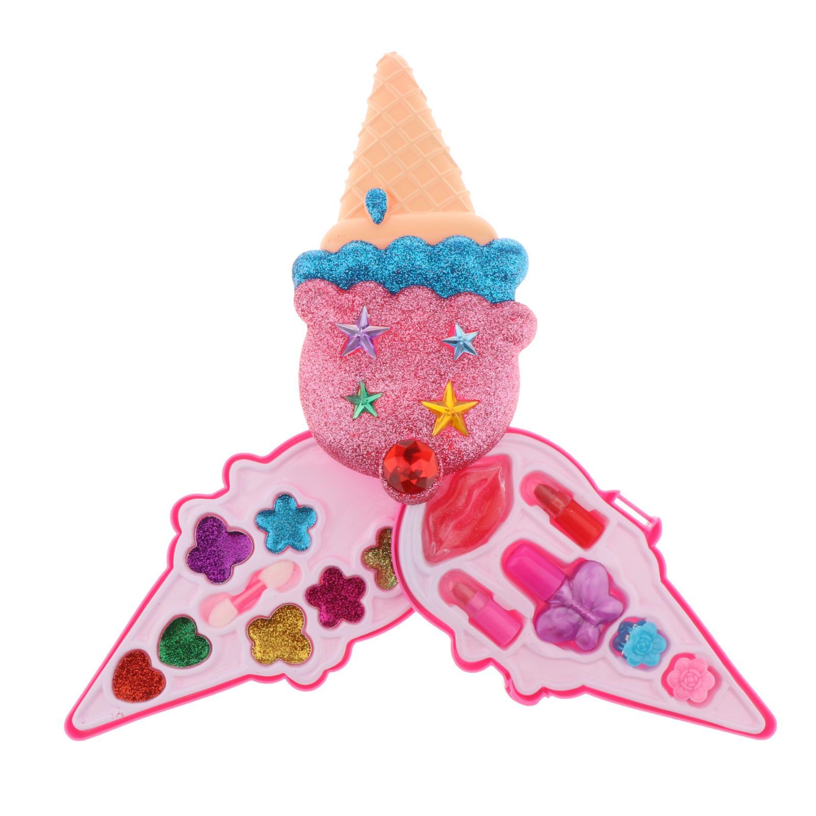 Ice Cream MakeUp Compact Case For Girls Kids Cosmetic Set double deck