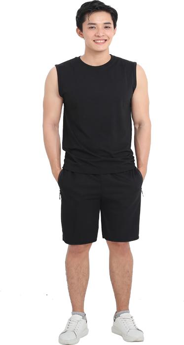 Bộ quần áo shorts thể thao nam Taki Taki dạng sọt sport đùi chất thun mềm mịn cao cấp phù hợp tập gym đi chơi hay mặc nhà có màu trắng, đen và xám (ba lỗ)