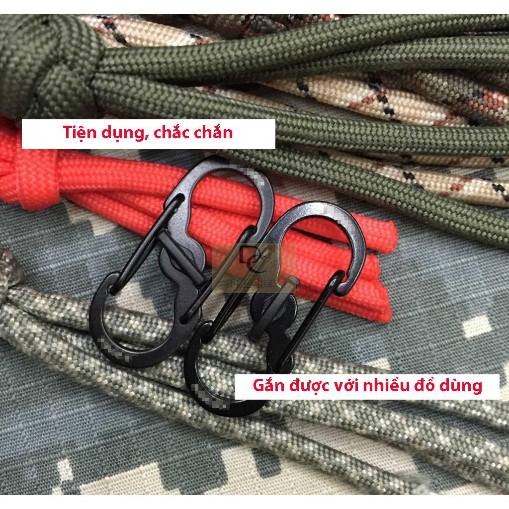 Móc Khóa Carabiner Chữ S Có Chốt Khoá Xoay