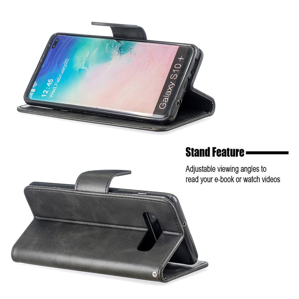 Ốp lưng điện thoại dạng ví da lật có ngăn đựng thẻ cho Samsung Galaxy S10 S9 Plus S10+ S9+ S10e J730 J530 J330