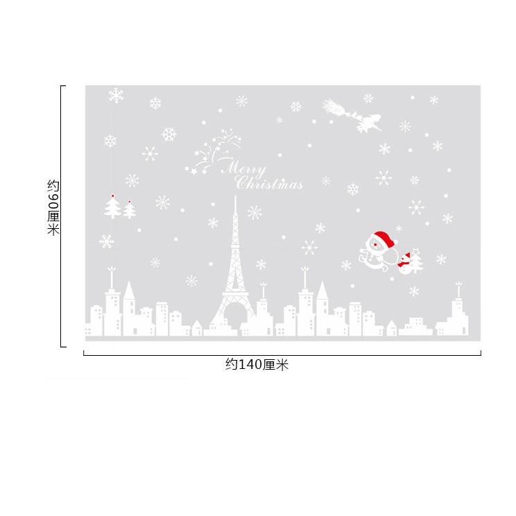 Decal trang trí noel thành phố mùa đông