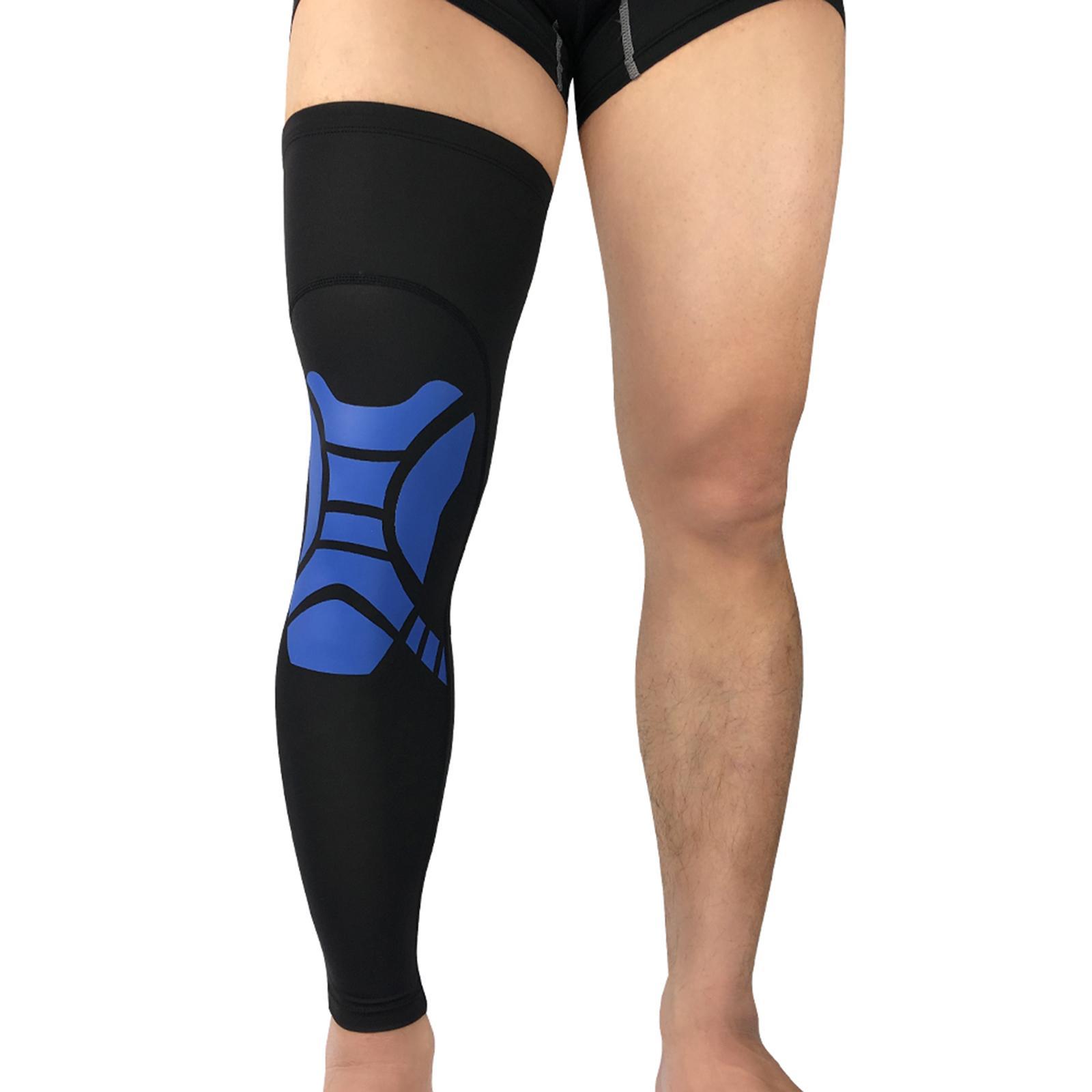 2x Long Leg Sleeves Full Leg Compression Sleeve for for Workout, Running, Basketball, Football, Cycling