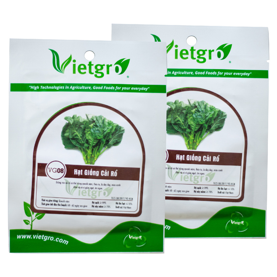 Combo 2 Gói Hạt Giống Cải Rổ Vietgro VG08 (Gói 15gr)