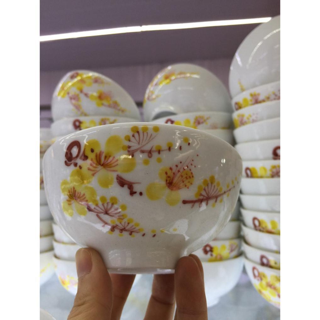 Bộ 10 Bát Ăn Cơm Sứ Bát Tràng - Cơm Ngon Canh Ngọt - Tốt Cho Sức Khỏe Gia Đình