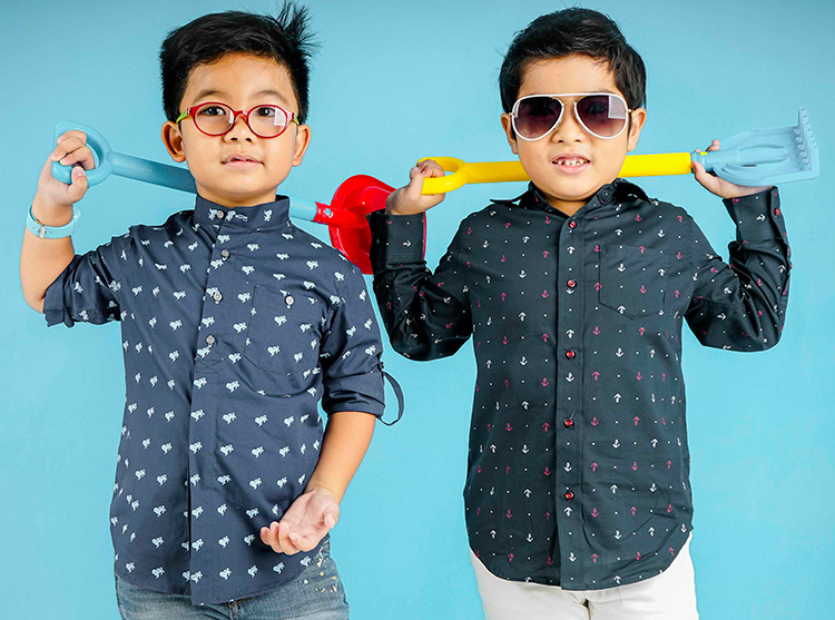 Áo Sơ Mi Bé Trai Tay Dài Cổ Trụ Ugether UKID91