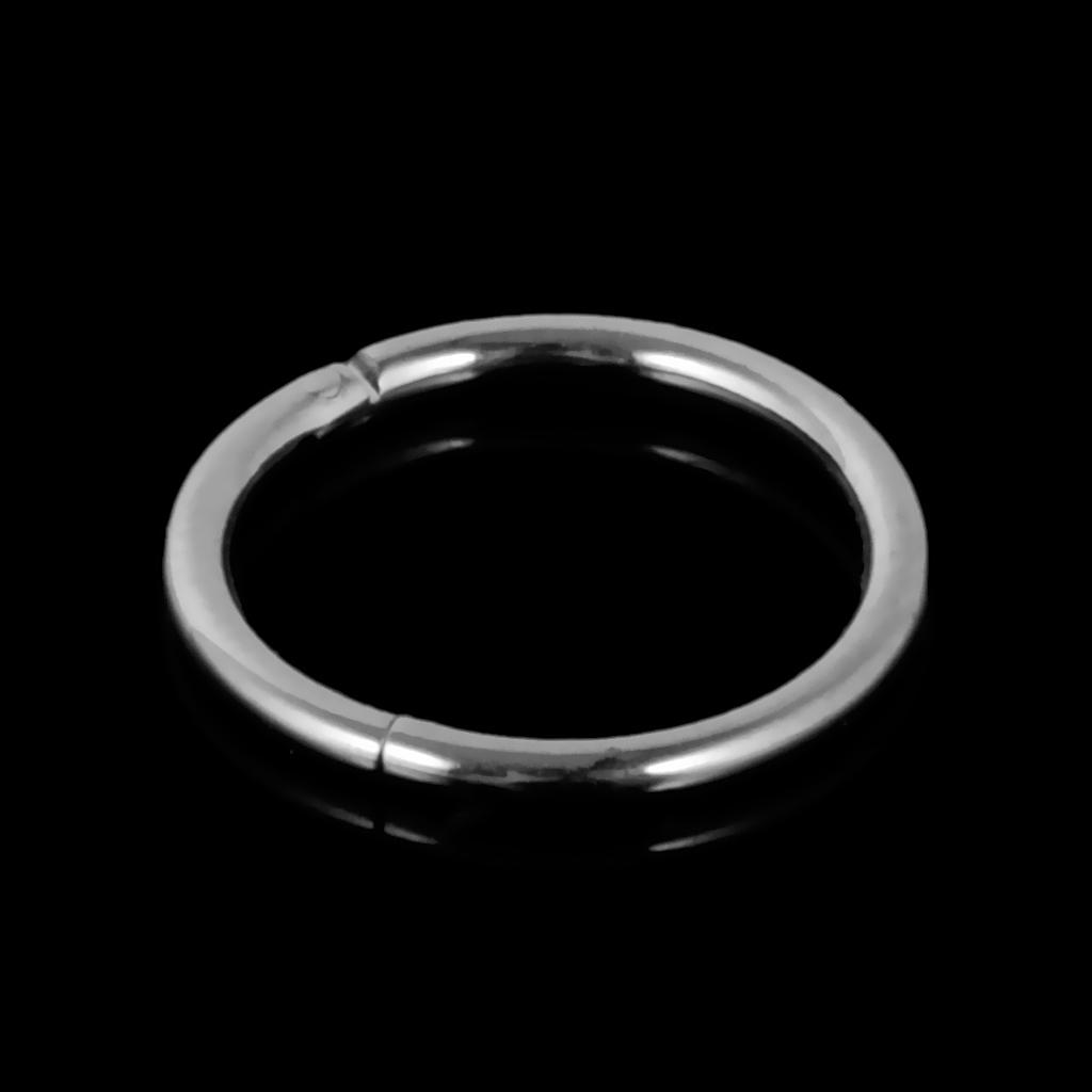 Stainless Steel Clicker Lip Nose Septum Hinged Ring 1.2x10mm 16G Silver