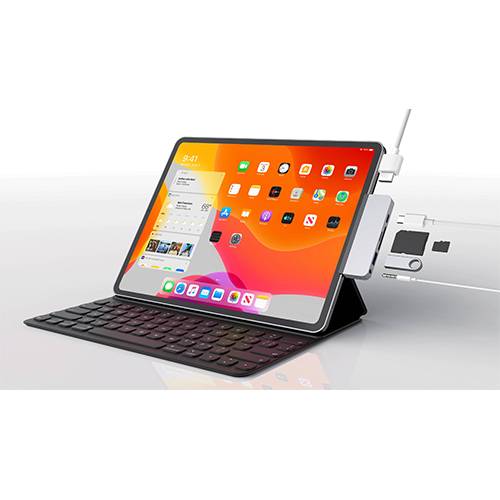 Cổng Chuyển Chuyên Dụng HyperDrive 6 In 1 HDMI 4K/6Hz Usb- C Hub For Ipad Pro 2018/2020 & Macbook/Laptop/Smartphone- HD319B - Hàng Chính Hãng