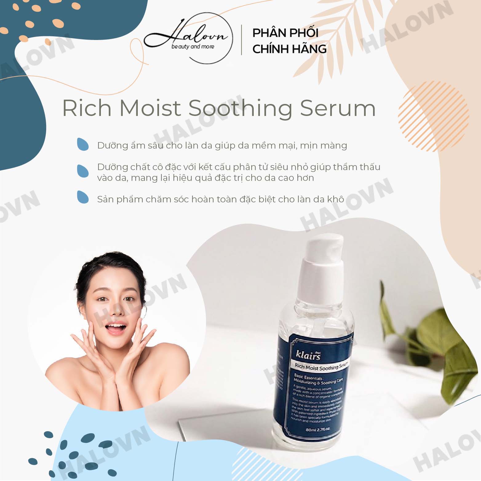 Serum Dưỡng Ẩm, Ngăn Ngừa Lão Hóa Dear, Klairs Rich Moist Soothing 80ml