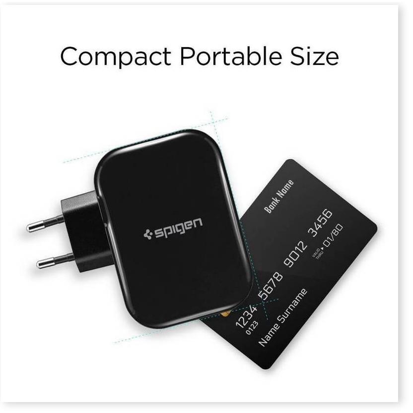 Củ Sạc 4 Cổng Spigen Essential F401 4-Port USB Wall Charger - Hàng Chính Hãng