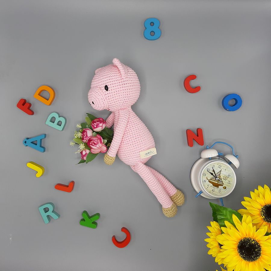 Gấu bông móc len Amigurumi cao cấp - Lợn Piggy Ehon quà tặng đáng yêu cho bé ôm - SP000283