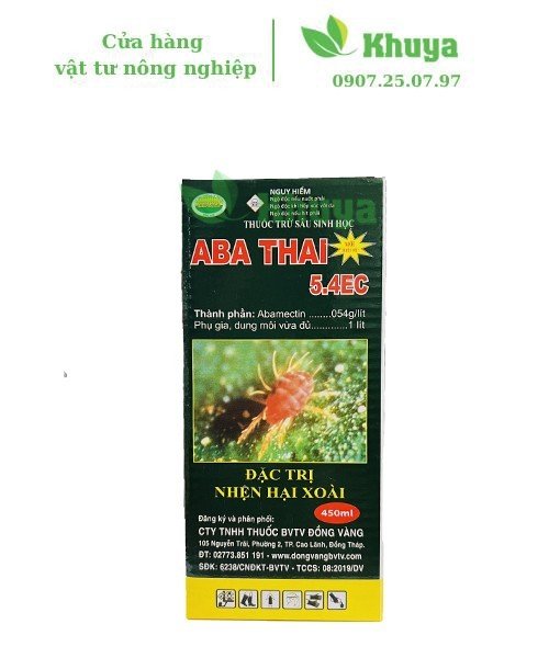 Thuốc trừ sâu sinh học ABA THAI 5.4EC 450ml Đặc trừ nhện