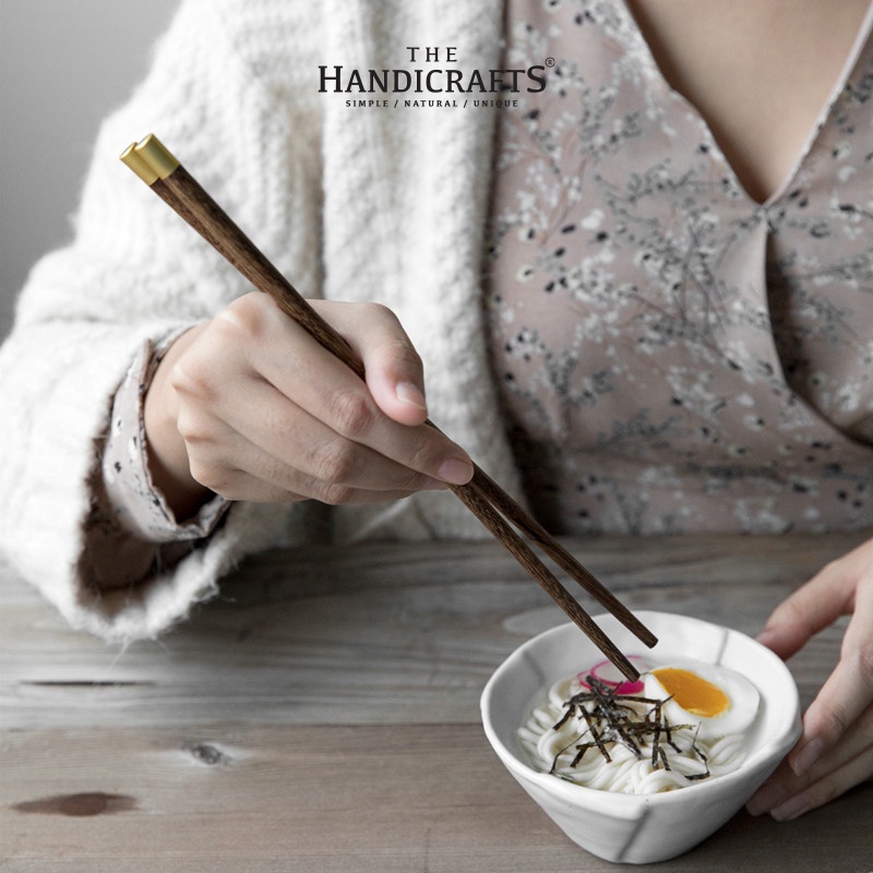 Đũa gỗ gụ bọc đồng phong cách Nhật Bản không sơn tốt cho sức khỏe | The handicrafts