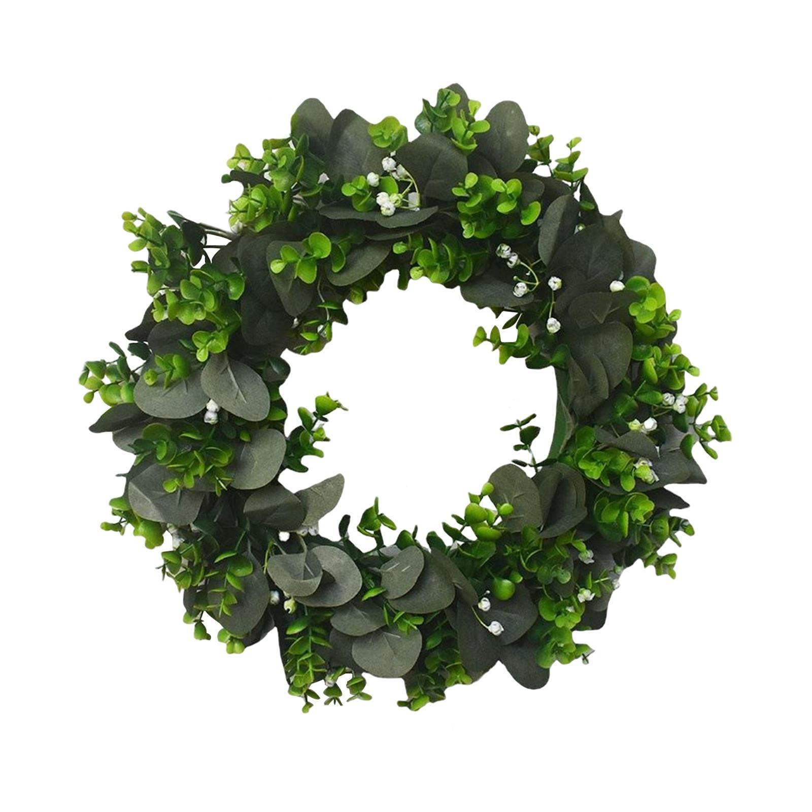 Artificial Green Leaves Wreath new year farmhouse L