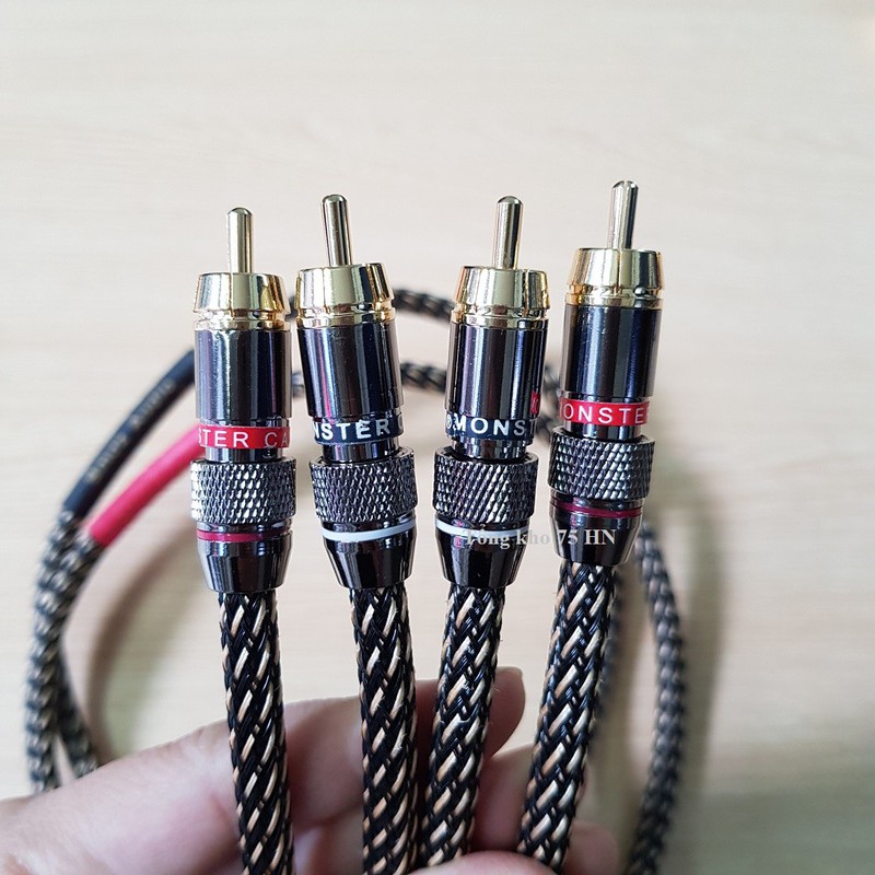 Dây tín hiệu Audio Monster standard 100 hai đầu RCA chống nhiễu dài 1,5 mét - Hàng Chính Hãng