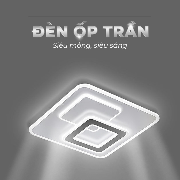 Đèn led ốp trần trang trí phòng khách, phòng ngủ, có thể chuyển 3 màu và điều chỉnh cường độ sáng bằng điều khiển từ xa