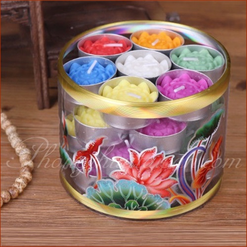 Nến hoa Sen Bơ sáp thơm không khói 4h 28 nến