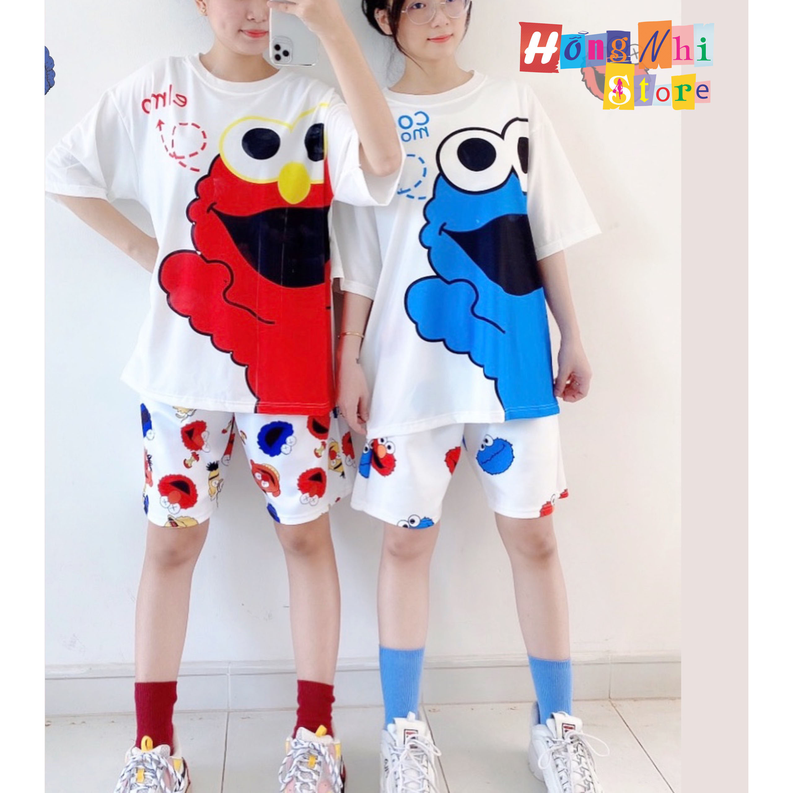 Quần Short Cartoon Unisex Màu Trắng - Quần Đùi Hoạt Hình Siêu Cute - MM