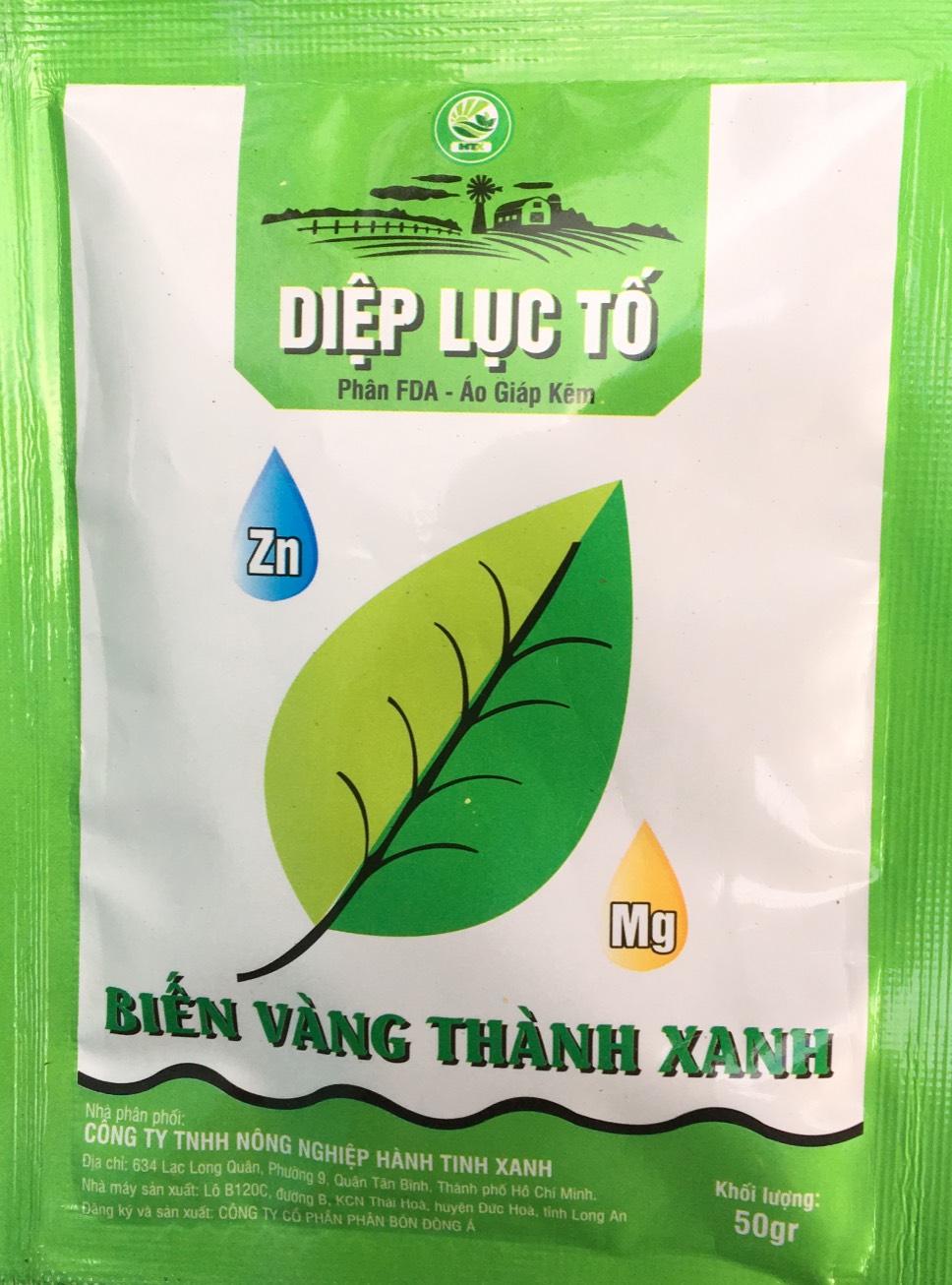 Áo Giáp Kẽm - Diệp lục tố - Biến vàng thành xanh gói 50gr