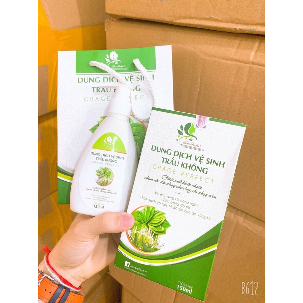 Dung dịch vệ sinh phụ nữ lá trầu không hộp 150ml ,hương hoa nhài giúp khử mùi 24h ngăn ngừa các bệnh phụ khoa