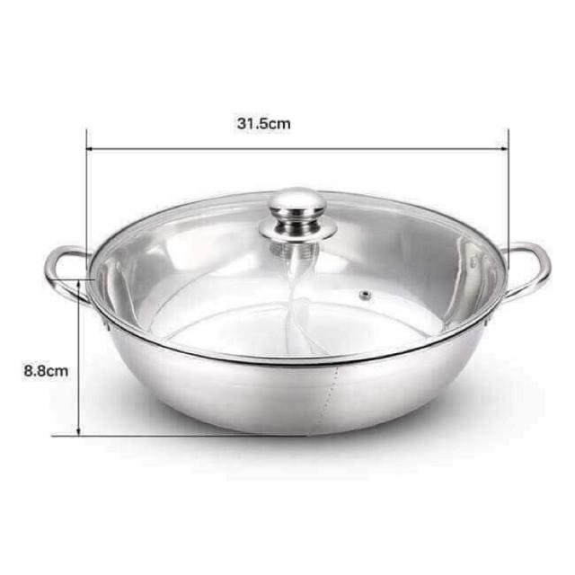 NỒI LẨU INOX CAO CẤP 2 NGĂN 32CM TIỆN LỢI