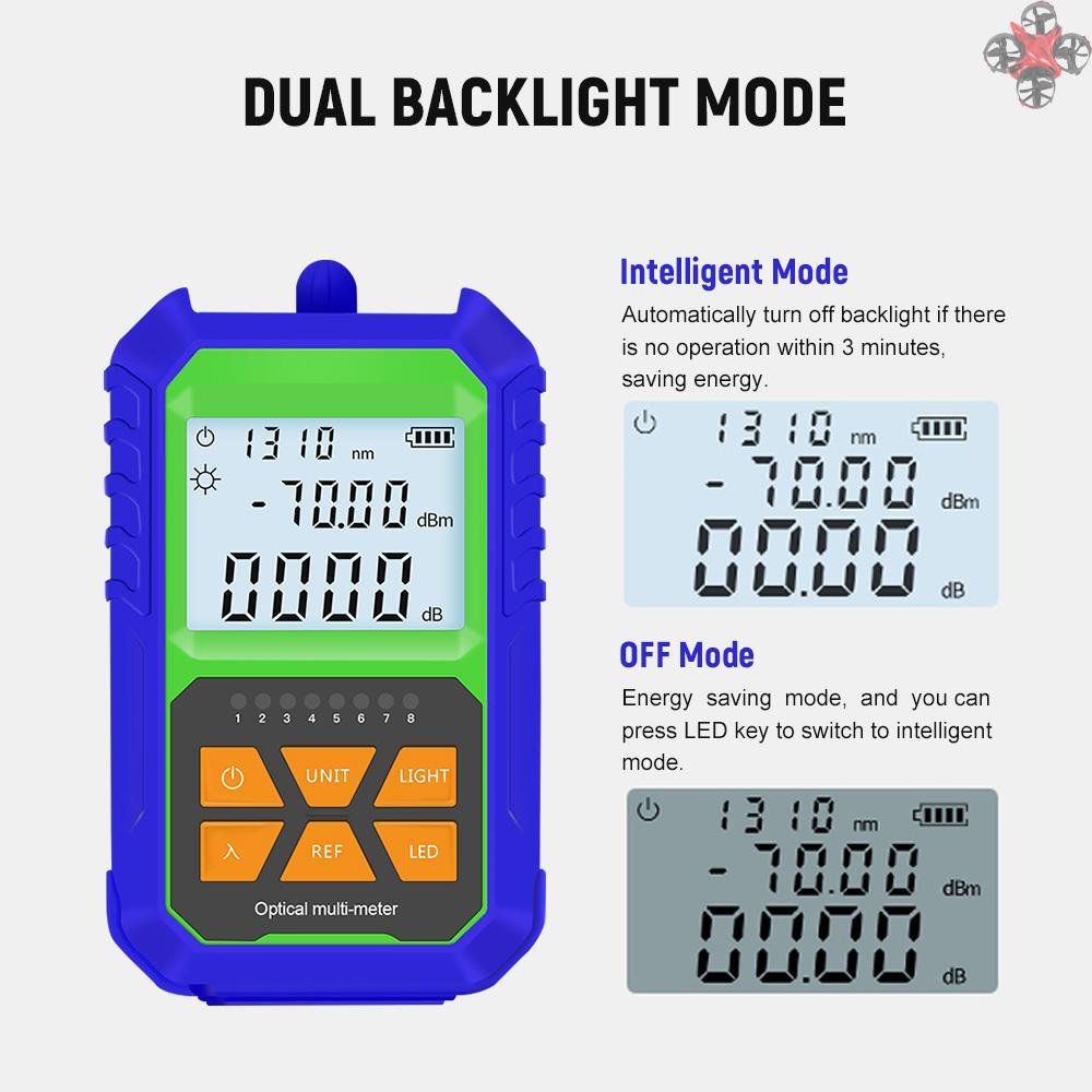Handheld Optical Power Meter -70~+3dBm Mini Optical Power Tester Portable Digital Light Power Meter with 7 Optional Optic Wavelength