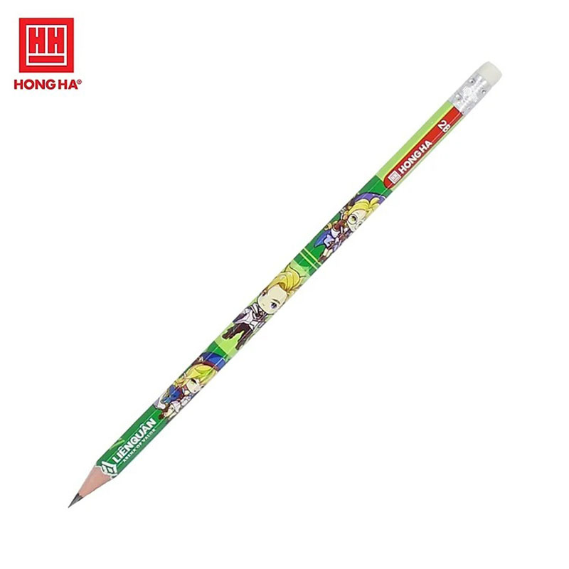 Hộp 12 bút chì 2B Hồng Hà có tẩy thân lục giác Liên Quân 3530