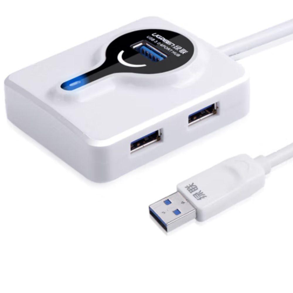 Ugreen UG20252CR113TK 30CM Màu Trắng Bộ chia HUB USB 3.0 sang 4 cổng USB 3.0 có cổng cấp nguồn Micro USB 5V - HÀNG CHÍNH HÃNG