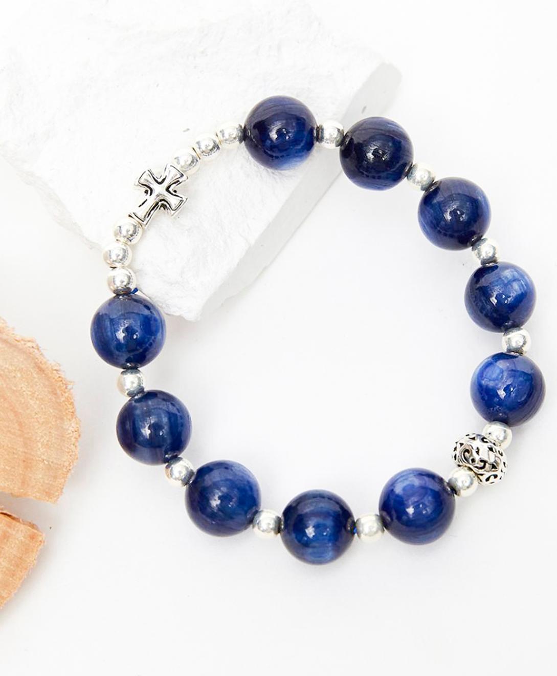 Vòng chuỗi Mân Côi Rosary Bracelet đá kyanite - Ngọc Quý Gemstones