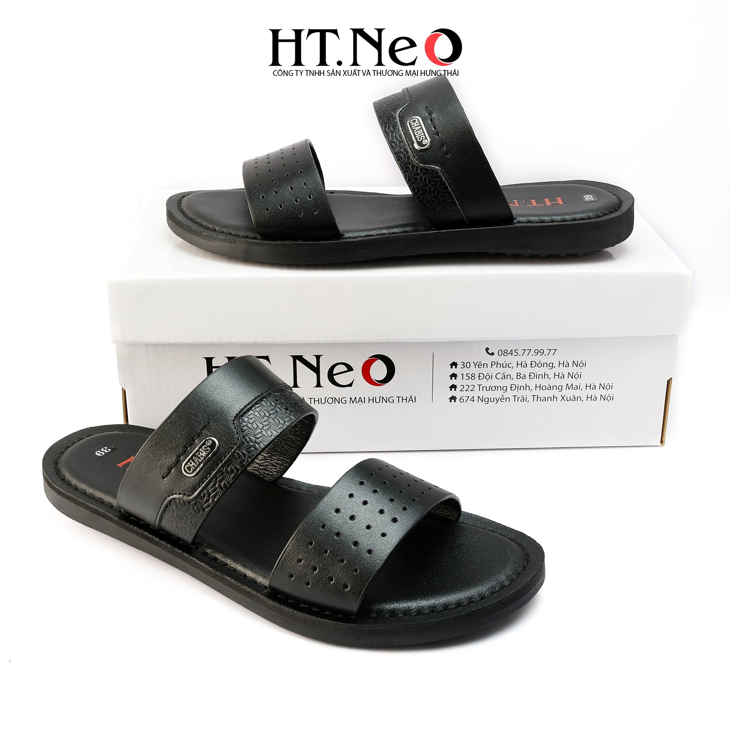 Sandal nam HT.NEO, da cao cấp, đế cao su, thiết kế trẻ trung, đi êm chân, thoải mái SD131