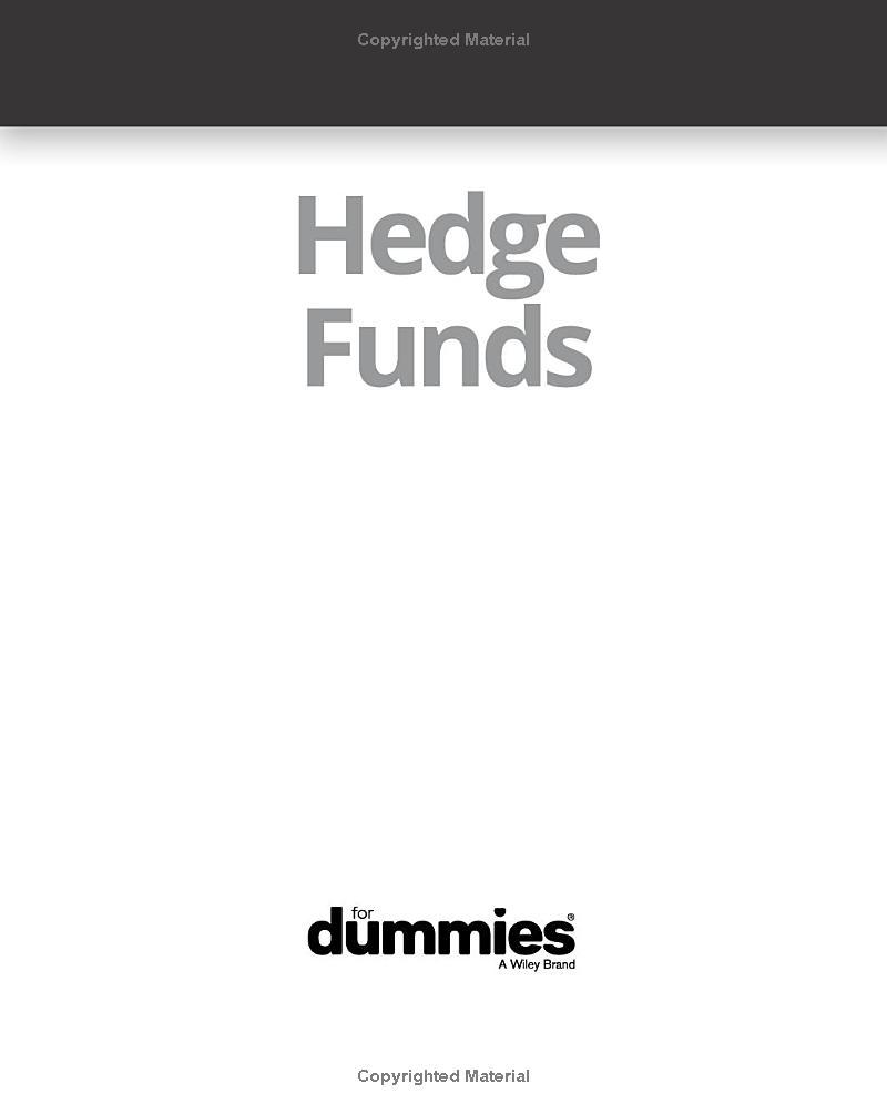 Sách ngoại văn: Hedge Funds For Dummies 2nd Edition
