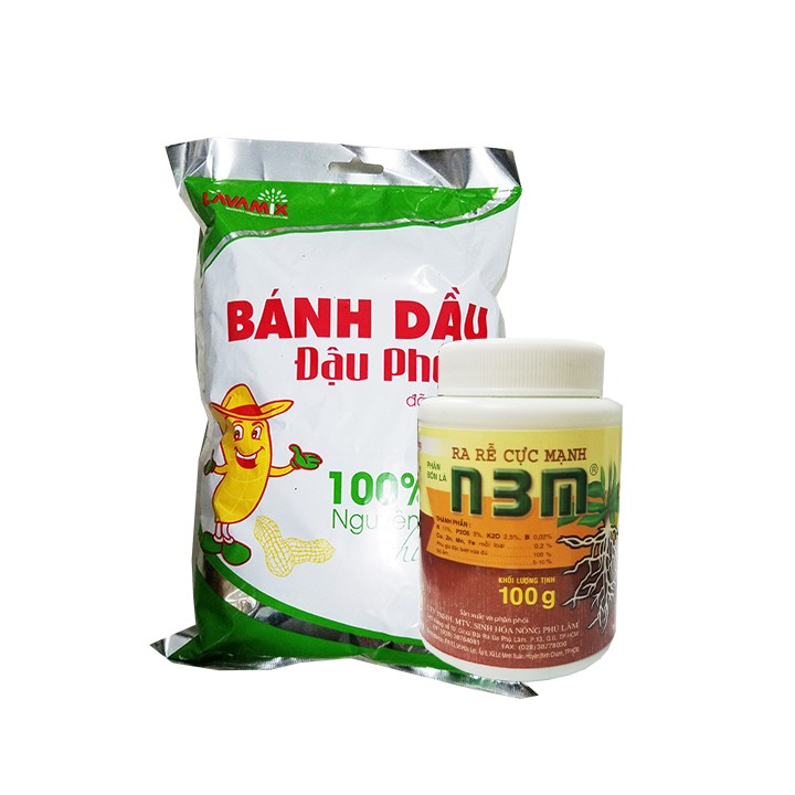 Combo chăm hoa mai kích ra rễ phục hồi mai sau tết, trồng cây con (n3m 100gr, bánh dầu lavamix gói 1kg)