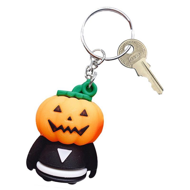 Móc Khóa Hình Quả Bí Ngô Phát Sáng đèn Led,có nhạc Trong Đêm Halloween-Móc Khóa Bí Ngô Đèn Led phát sáng có âm thanh
