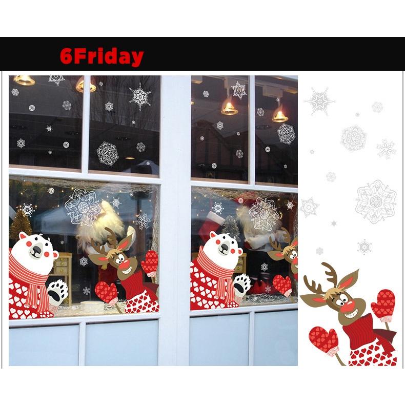 Decal trang trí noel gấu tuyết size lớn