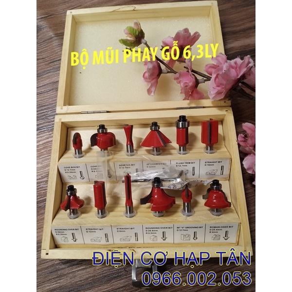 BỘ MŨI PHAY GỖ  6,3mm