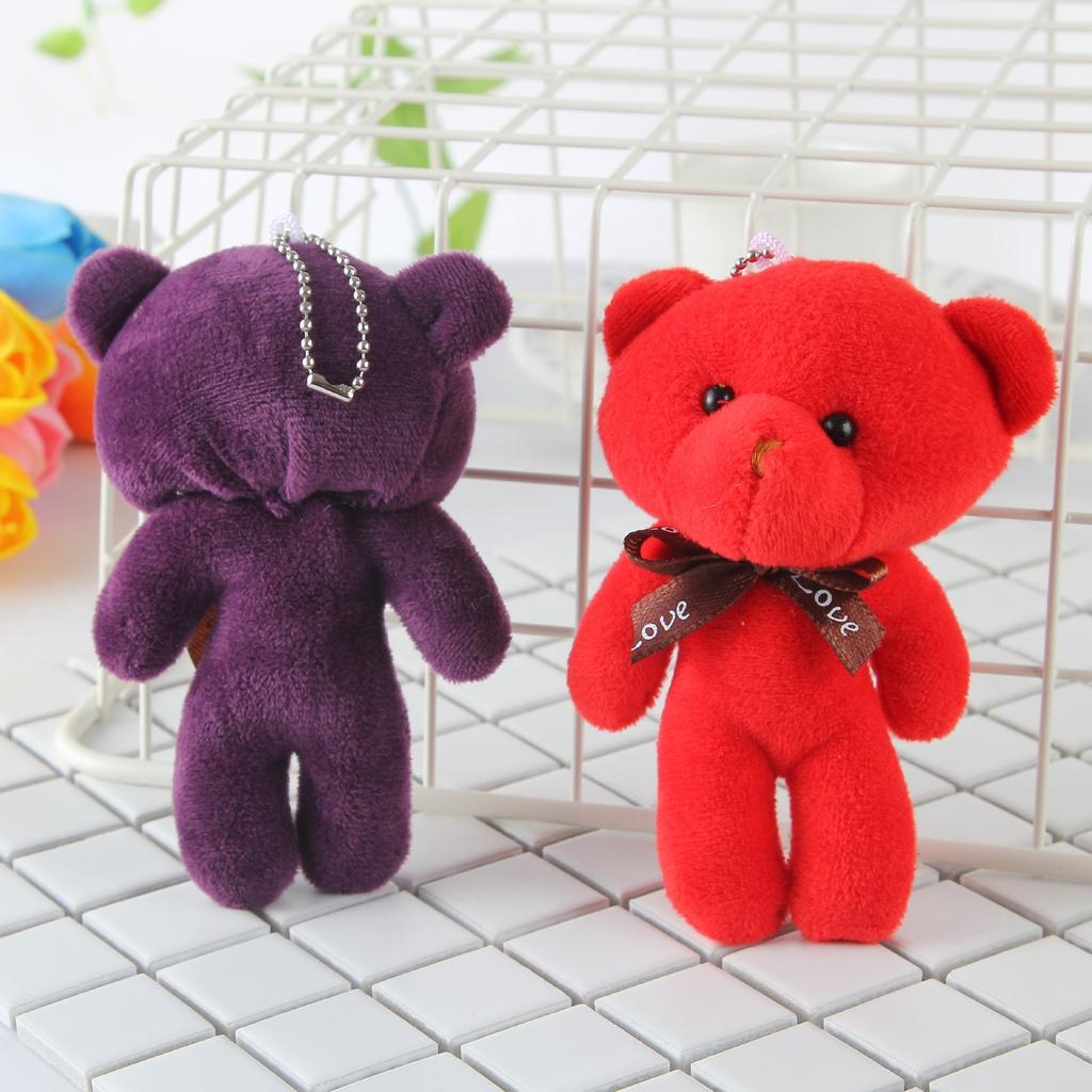 Gấu Bông Dễ Thương Có Móc Bằng Inox Không Gỉ Treo Chìa Khóa, Balo , Túi Xách Chất Liệu Vải Bông Mềm Mịn