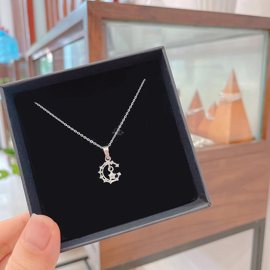 Dây chuyền bạc moonsilver vòng cổ bạc nữ trăng sao đính đá cao cấp