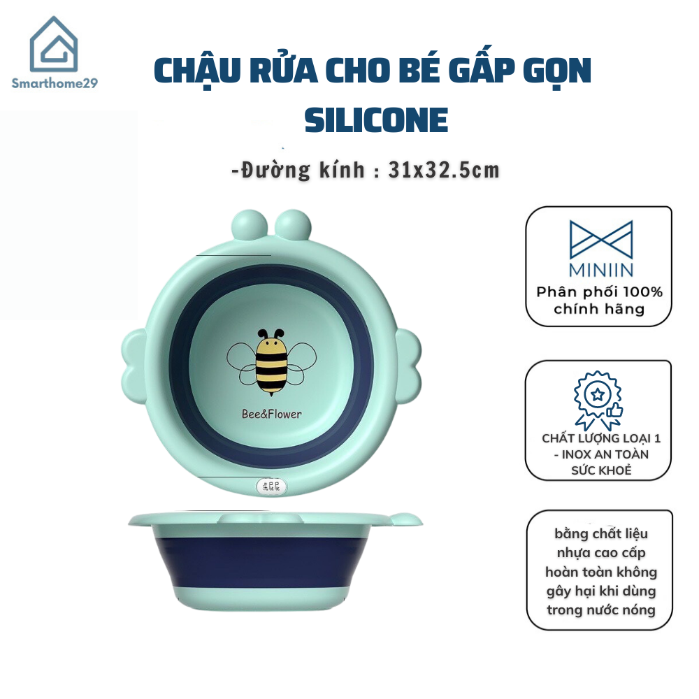 Chậu Rửa Mặt Gấp Gọn Hình Con Ong Bee  Cho Bé Tiện Lợi Chất Liệu Nhựa Cao Cấp An Toàn Cho Sức Khỏe - HÀNG CHÍNH HÃNG MINIIN