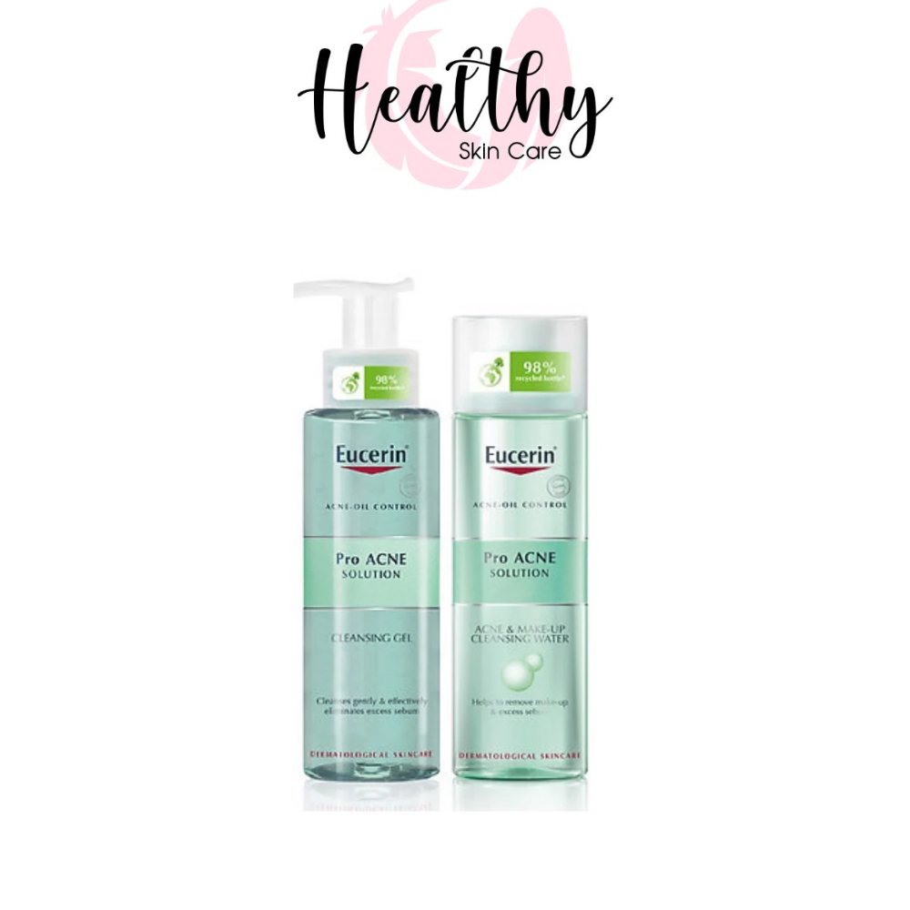 COMBO TẨY TRANG SẠCH SÂU VÀ GIẢM MỤN EUCERIN PRO ACNE MICELLAR WATER 200ML + EUCERIN PRO ACNE CLEANSING GEL 200ML