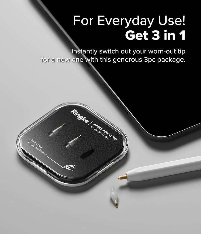 [Combo 3] Đầu bút thay thế Ringke Metal / HB / 2B Tip dành cho Apple Pencil - Hàng Chính Hãng