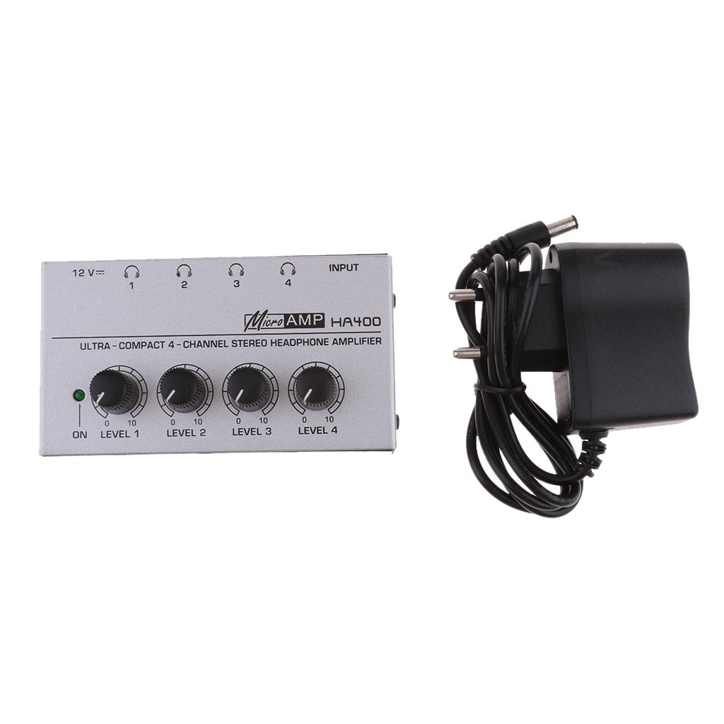 Universal Home Audio Amplifier Compact 4-channel Stereo Headphone