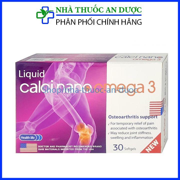 Viên uống Liquid Calci Nano Omega 3 hỗ trợ sức khoẻ xương khớp, phát triển chiều cao, ngừa loãng xương - Hộp 30 viên
